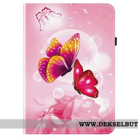 Etui Til Samsung Galaxy Tab S10 Fe Plus Rosa Sommerfugler