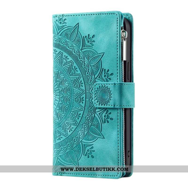 Etui Til Xiaomi Redmi Note 14 Pro Plus 5g Lommebok Med Mandala-effekt I Semsket Skinn