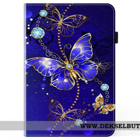 Etui Xiaomi Pad 7 / 7 Pro Blå Sommerfugler Og Diamanter