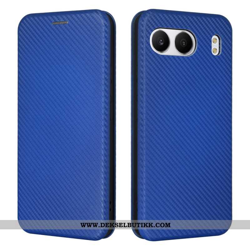 Folio Deksel Lær Oneplus Nord 4 Mobildeksel Karbonfiber Fiber