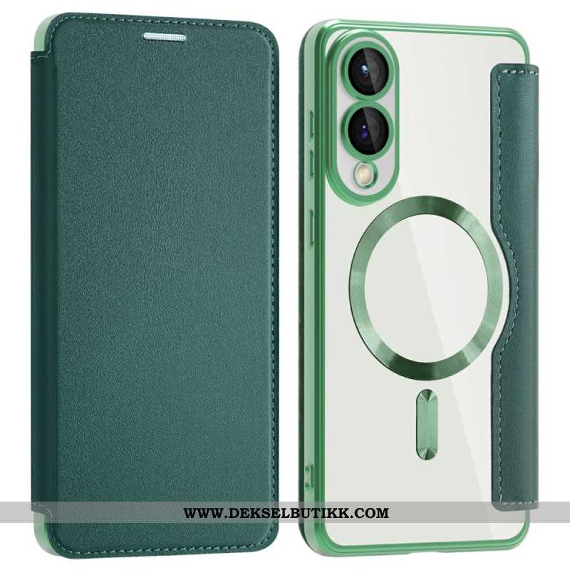 Folio Deksel Lær Samsung Galaxy S25 5g Edge Mobildeksel Magsafe-kompatibel Med Rfid-blokkering