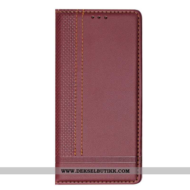 Folio Deksel Lær Xiaomi Redmi Note 15 5g Mobildeksel Mønsterrutenett