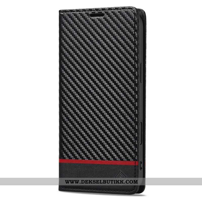 Folio Deksel Lær iPhone 17 Mobildeksel Karbonfiber Lc.imeeke