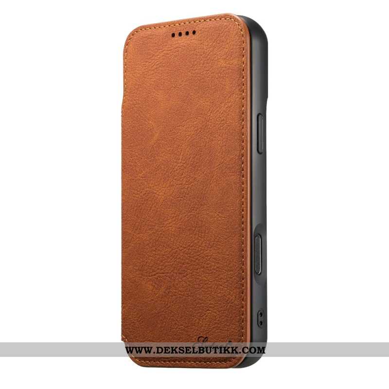 Folio Deksel Lær iPhone 17 Pro Mobildeksel Magsafe-kompatibel Vintagedesign