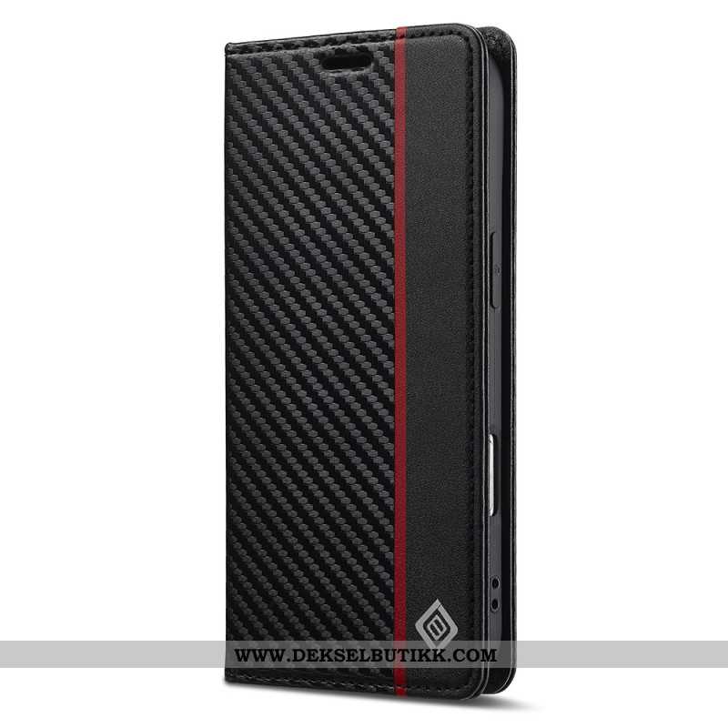 Folio Deksel Lær iPhone Air Karbonfiber Lc.imeeke