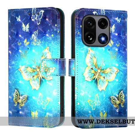 Folio Deksel Oneplus 15 Gullsommerfugler