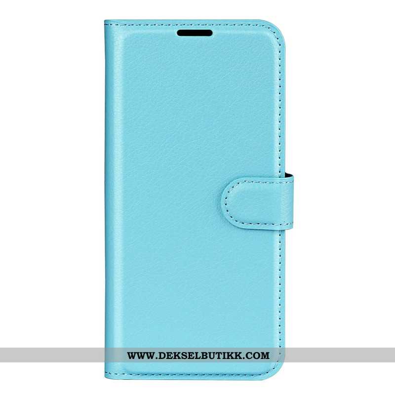 Folio Deksel Oneplus 15 Litchi-imitasjon I Skinn