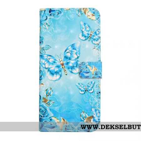 Folio Deksel Oneplus Nord 4 3d-blå Sommerfugler