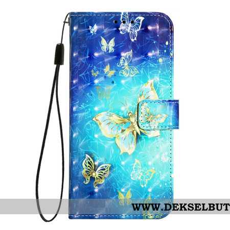 Folio Deksel Oneplus Nord 4 Gullsommerfugler Beskyttelse Deksel