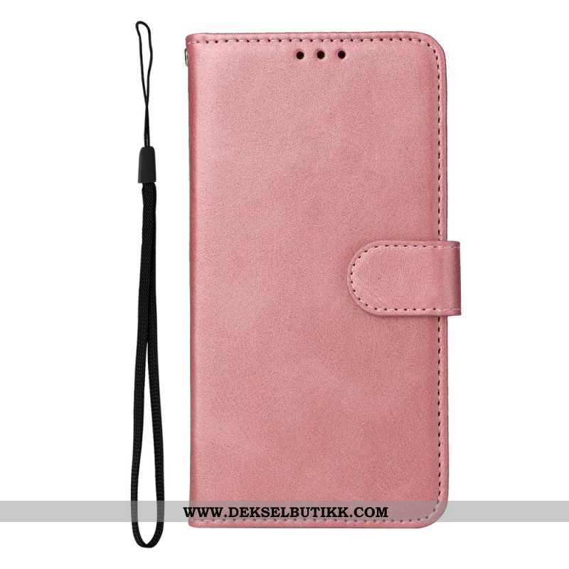 Folio Deksel Oneplus Nord 5 Læreffekt Med Stropp