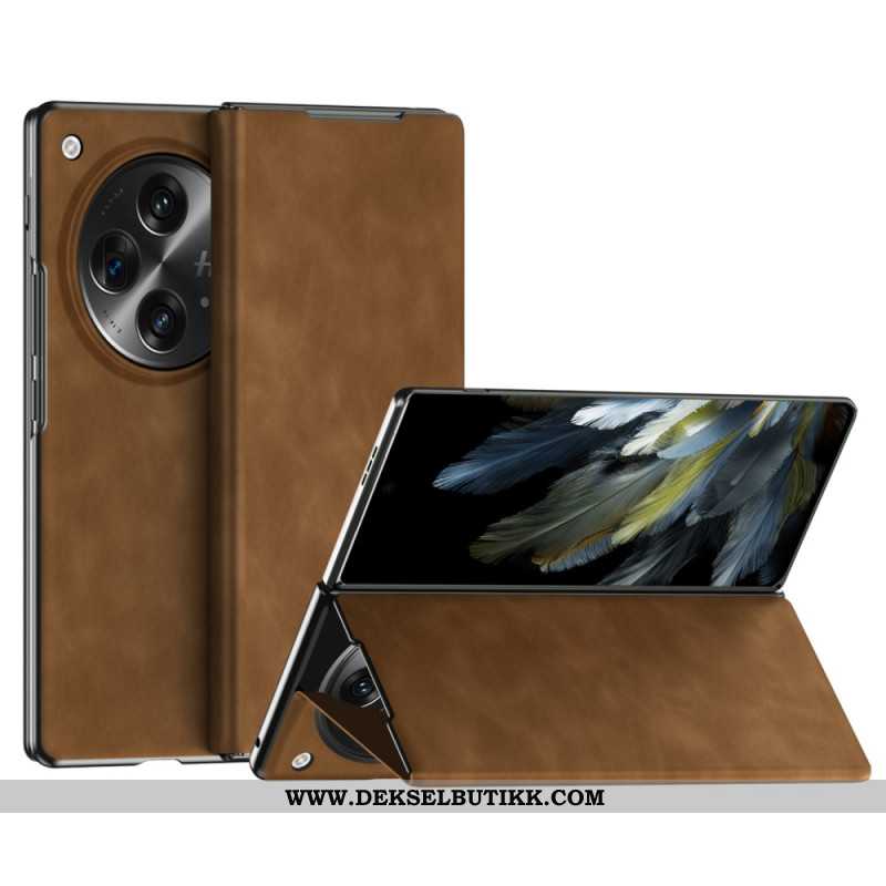 Folio Deksel Oppo Find N3 Klassisk Nappaskinn Beskyttelse Deksel