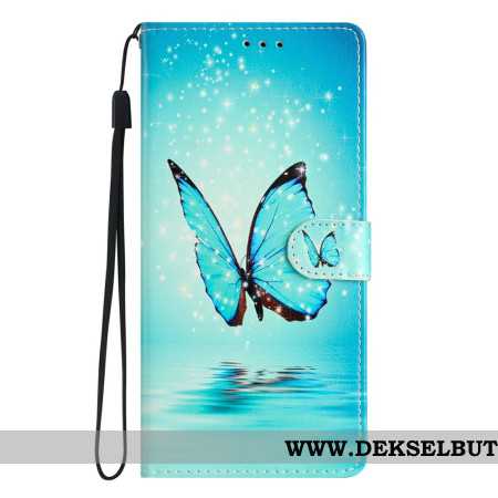 Folio Deksel Oppo Reno 14 5g Blå Sommerfugl