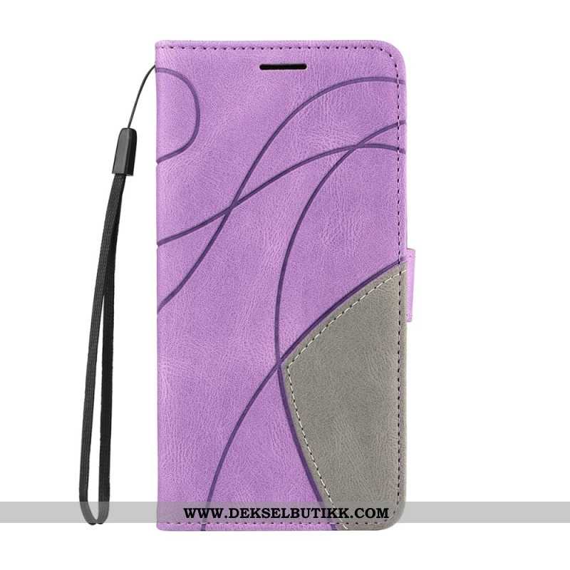 Folio Deksel Oppo Reno 14 5g Tofarget Bølgete Linje