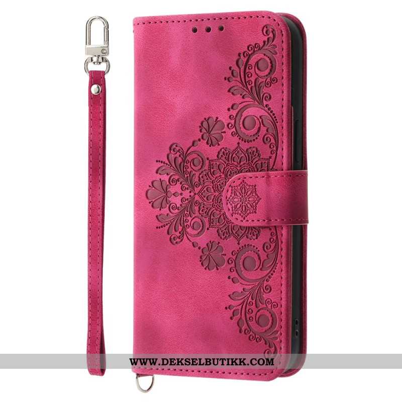 Folio Deksel Oppo Reno 14 Pro 5g Blonde Semsket Skinneffekt Med Stropp Og Skulderstropp Beskyttelse 