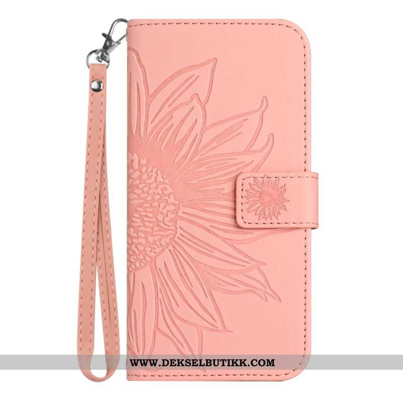 Folio Deksel Oppo Reno 14 Pro 5g Solsikketrykk Med Stropp Beskyttelse Deksel