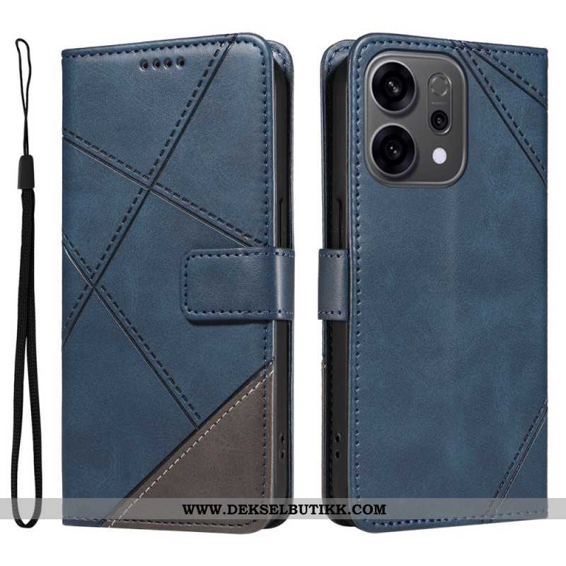 Folio Deksel Oppo Reno 14f 5g Tofargede Linjer