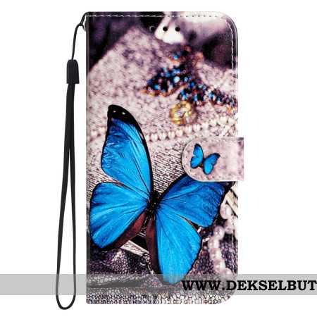 Folio Deksel Samsung Galaxy A17 4g / 5g Blå Sommerfugl Beskyttelse Deksel