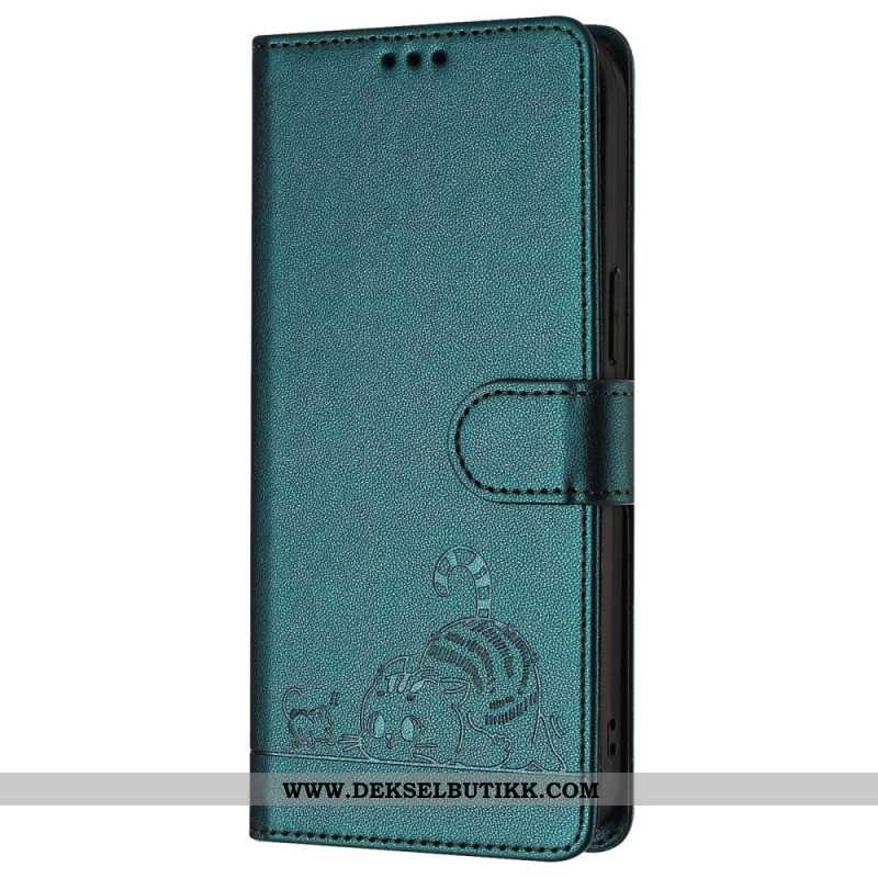 Folio Deksel Samsung Galaxy S25 5g Rfid-beskyttende Kattemotiv Beskyttelse Deksel