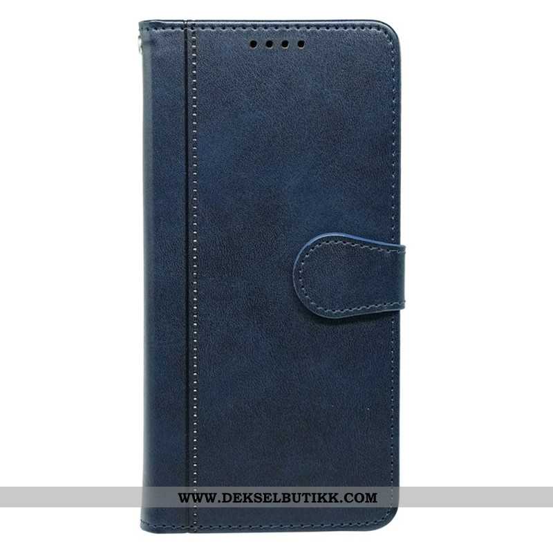 Folio Deksel Samsung Galaxy S25 5g Semsket Skinn Effektdesign Beskyttelse Deksel