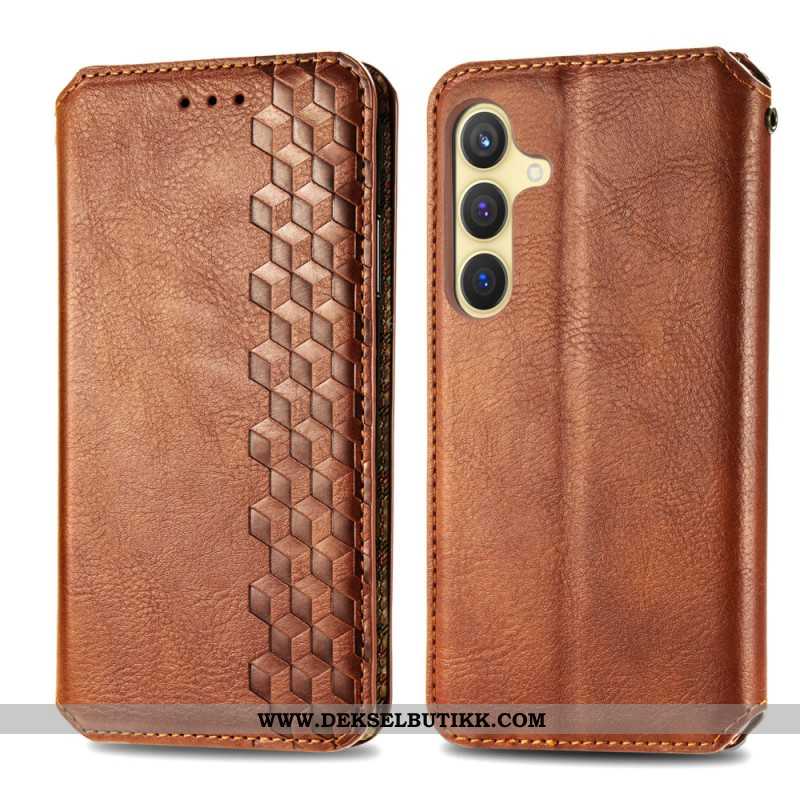 Folio Deksel Samsung Galaxy S25 5g Semsket Skinneffekt Beskyttelse Deksel