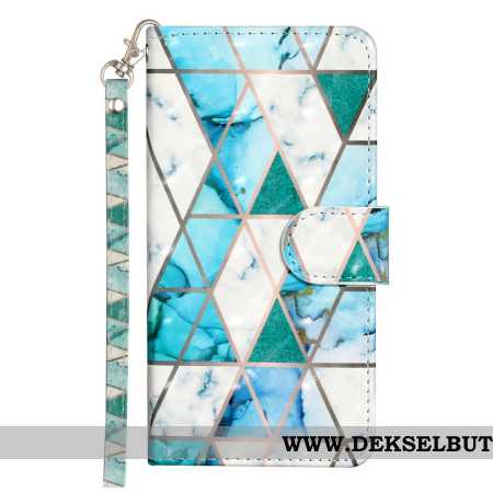 Folio Deksel Samsung Galaxy S25 Fe Blå Marmor Med Snor