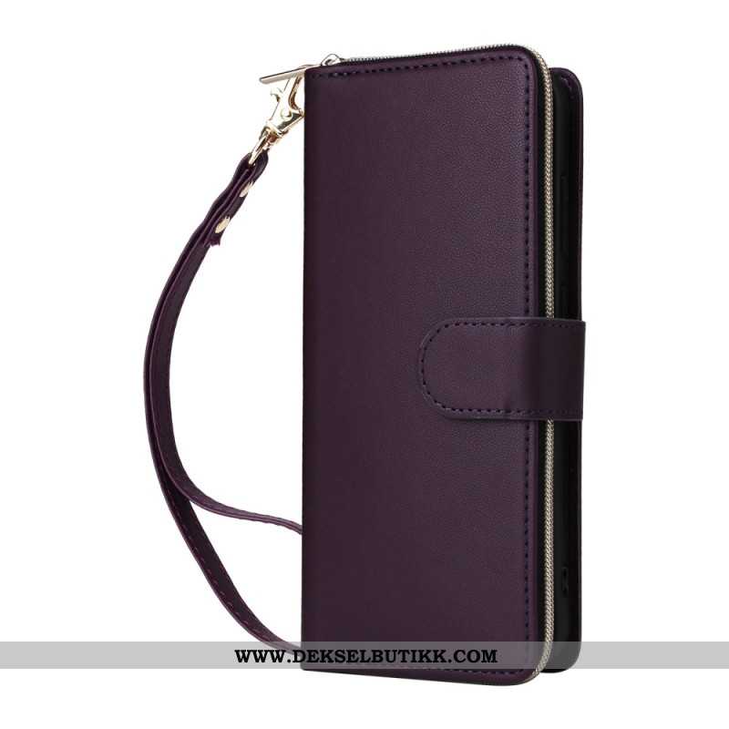Folio Deksel Samsung Galaxy S25 Fe Imitert Skinn Med Rem