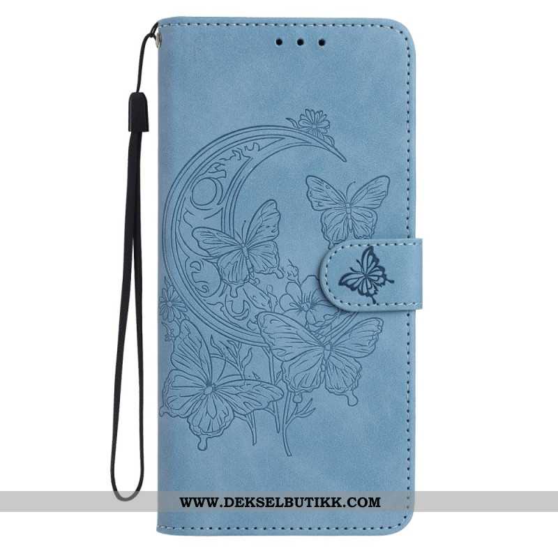 Folio Deksel Samsung Galaxy S25 Fe Sommerfugltrykk Beskyttelse Deksel