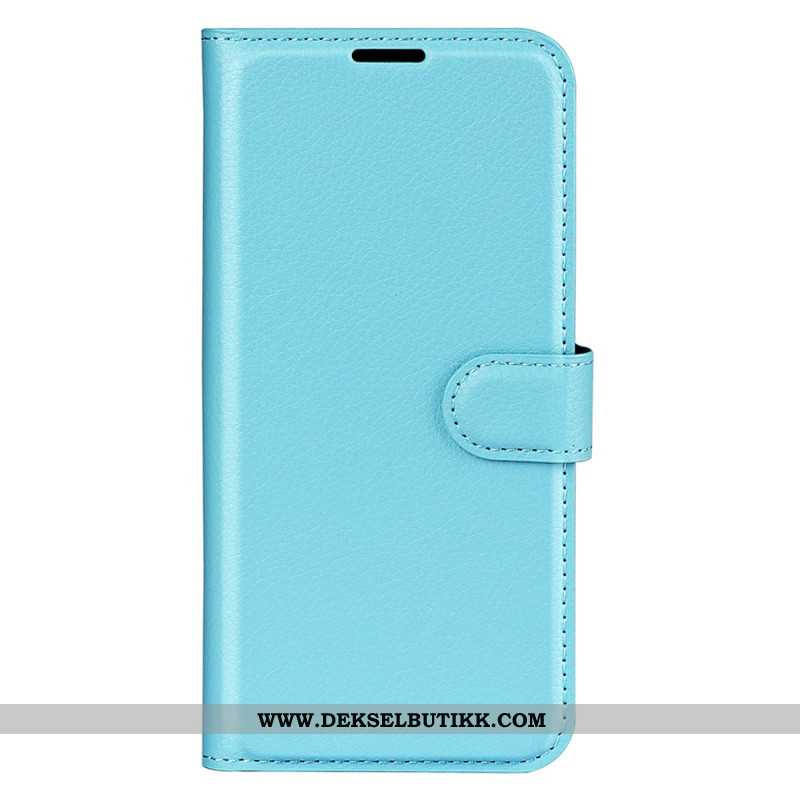 Folio Deksel Samsung Galaxy S25 Plus 5g Klassisk Litchi-imitasjonsskinn