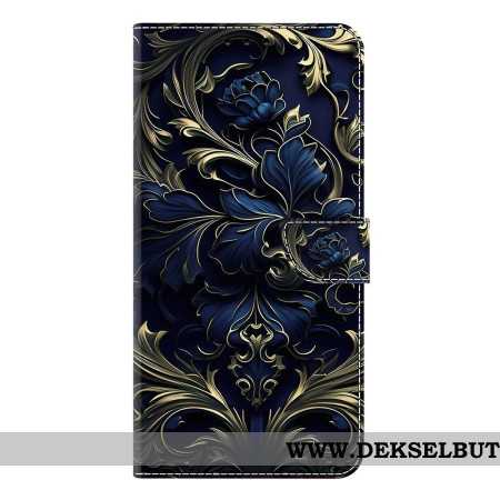 Folio Deksel Samsung Galaxy S25 Plus 5g Metallisk Blå Blomst