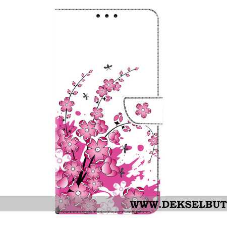 Folio Deksel Samsung Galaxy S25 Plus 5g Rosa Blomstermønster Beskyttelse Deksel