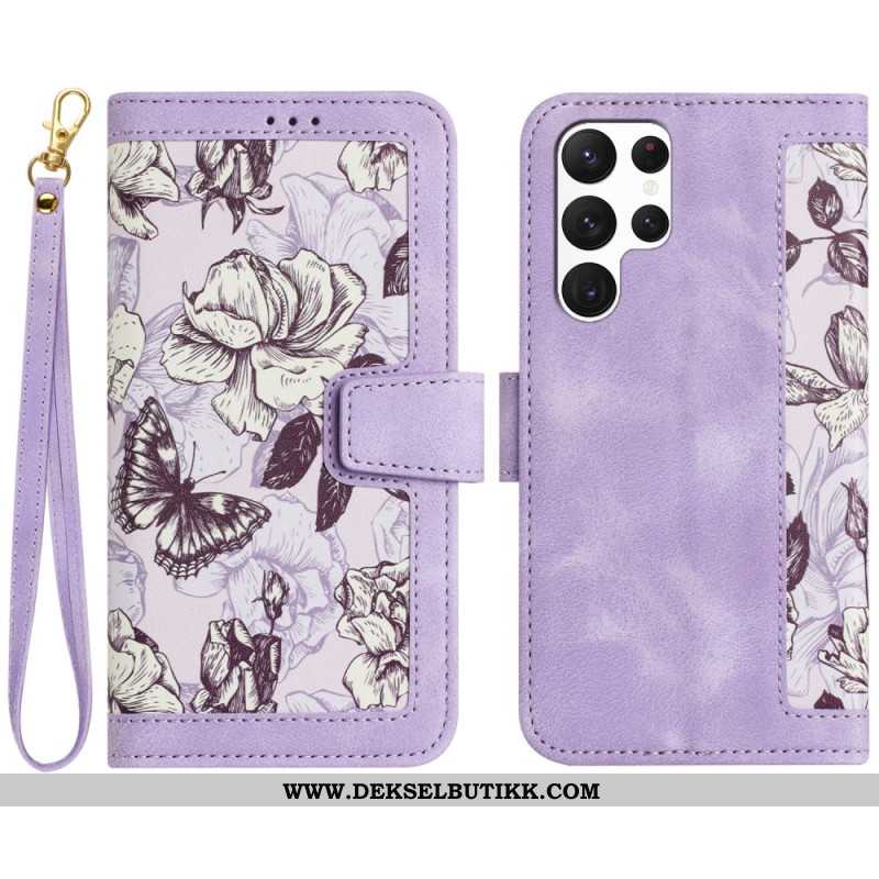 Folio Deksel Samsung Galaxy S25 Ultra 5g Blomsterlommebok
