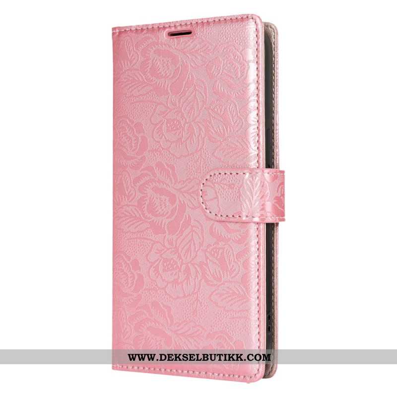 Folio Deksel Samsung Galaxy S25 Ultra 5g Blomstertrykk Med Stropp