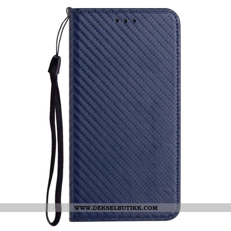 Folio Deksel Samsung Galaxy S25 Ultra 5g Karbonfiber Med Stropp Beskyttelse Deksel