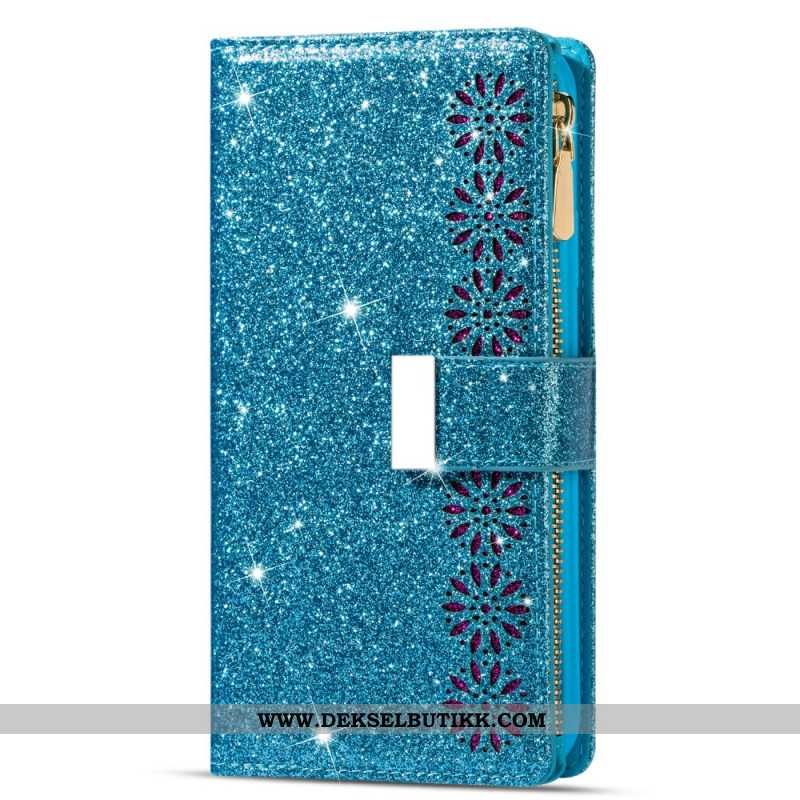 Folio Deksel Samsung Galaxy S25 Ultra 5g Paljetter Med Sølvspenne