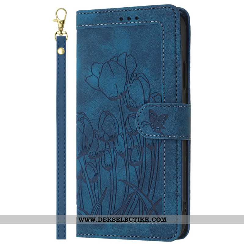 Folio Deksel Samsung Galaxy S26 Lommebok Med 5 Kortspor I Blomster