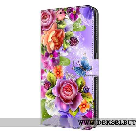 Folio Deksel Samsung Galaxy S26 Plus Blendende Blomster Beskyttelse Deksel