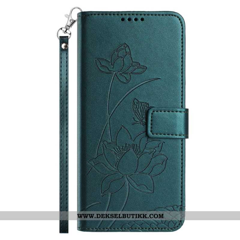 Folio Deksel Samsung Galaxy S26 Plus Lotusmønster Med Stropp Beskyttelse Deksel
