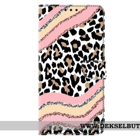 Folio Deksel Samsung Galaxy S26 Plus Stripete Leopardmønster