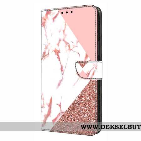 Folio Deksel Samsung Galaxy S26 Plus Trekantet Marmormønster Beskyttelse Deksel