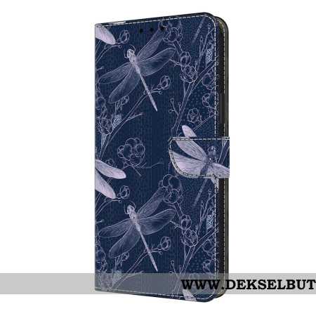 Folio Deksel Samsung Galaxy S26 Plus Øyenstikkere På Blå Bakgrunn