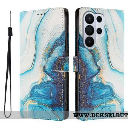 Folio Deksel Samsung Galaxy S26 Ultra Blå Marmoreffekt