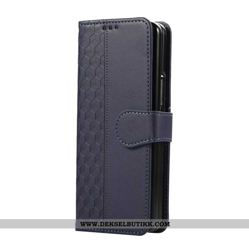 Folio Deksel Samsung Galaxy Z Fold 7 Preget Mønster Med Stropp