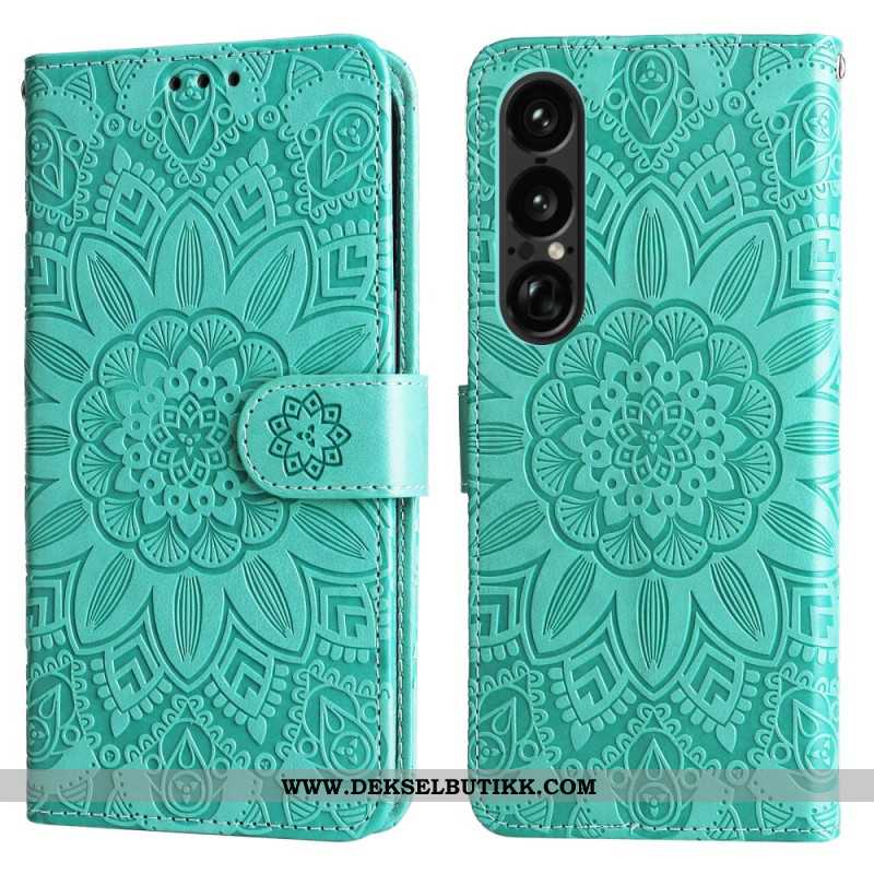 Folio Deksel Sony Xperia 1 Vii Solsikkemønster