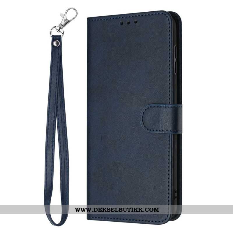 Folio Deksel Sony Xperia 10 Vii Læreffekt Med Stropp