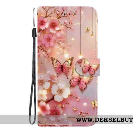 Folio Deksel Til Oneplus Nord 5 Sommerfugler Roser