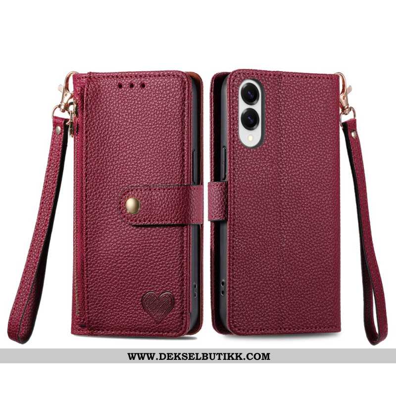 Folio Deksel Til Samsung Galaxy S25 5g Edge Rfid-hjertedesign