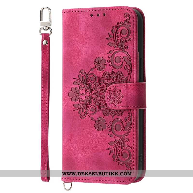 Folio Deksel Til Samsung Galaxy S25 Fe Blondetrykk Med Rem Og Skulderrem