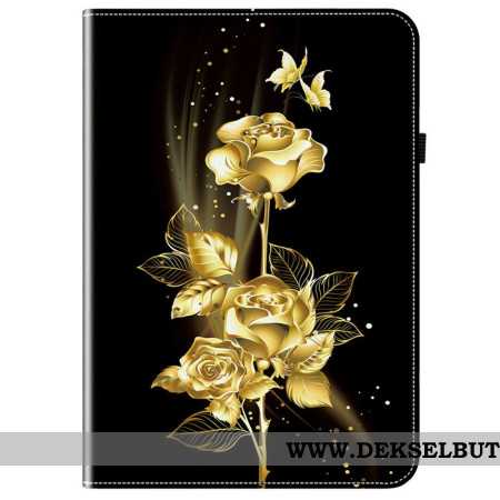 Folio Deksel Til Xiaomi Pad 7 / 7 Pro Gyldne Roser Og Sommerfugler