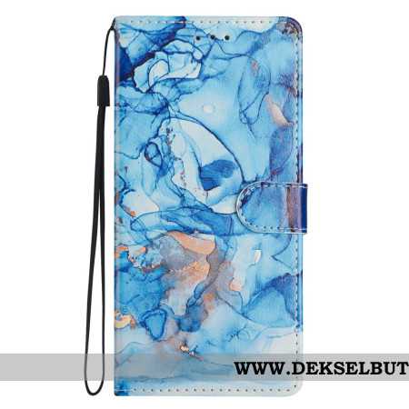 Folio Deksel Til Xiaomi Redmi Note 14 4g Blå Marmor