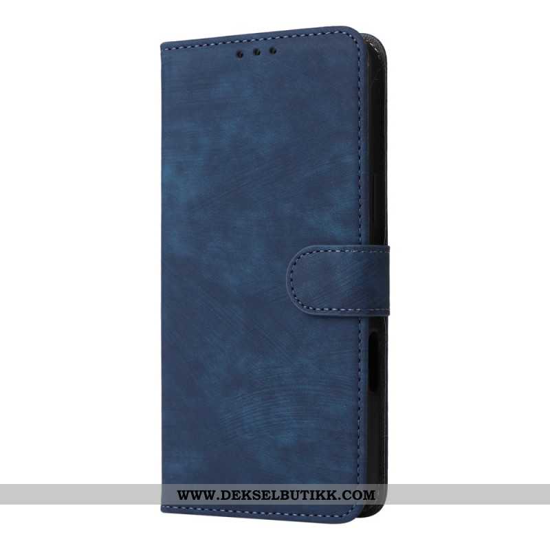 Folio Deksel Til Xiaomi Redmi Note 14 4g Rfid-beskyttelse Semsket Skinneffekt Med Stropp